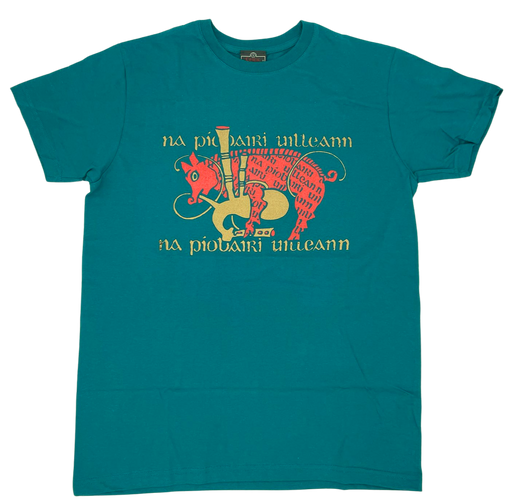 Photo of piping pig t-shirt in the colour teal